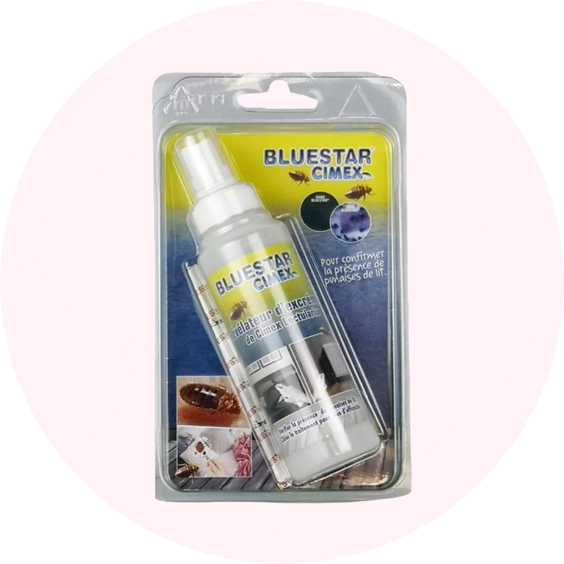 Lors de petites infestations de punaises de lit, des sprays révélateurs d’excréments de punaises de lit pour nous assurer que nous sommes en présence de ces insectes.